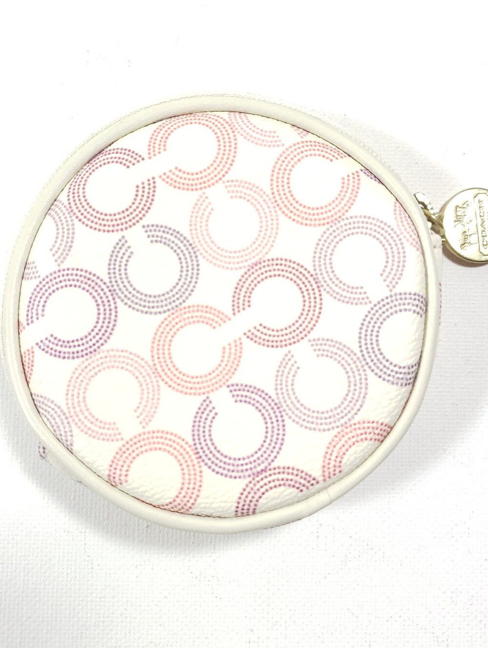 Coach Optic Art Waverly Round Coin Purse Wallet